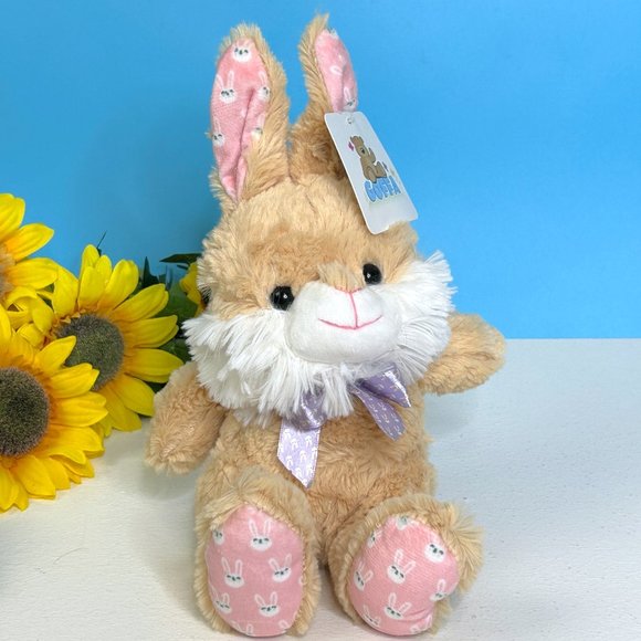 NEW Goffa‎ Easter Bunny Rabbit Lovey SOFT 7.5" Sitting Plush Stuffed Animal Toy - Picture 1 of 4